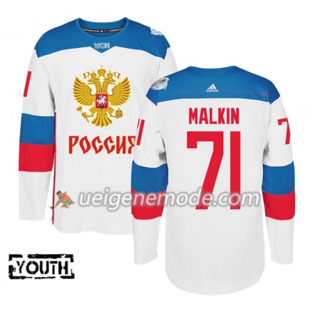 Russland Trikot Evgeni Malkin 71 2016 World Cup Kinder Weiß Premier